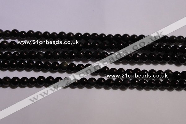 COB21 15.5 inches 4mm round black obsidian beads wholesale