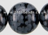 COB25 15 inches 12mm round snowflake obsidian gemstone beads wholesale