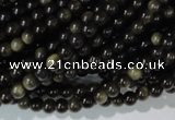 COB251 15.5 inches 4mm round golden obsidian beads wholesale