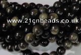 COB252 15.5 inches 6mm round golden obsidian beads wholesale