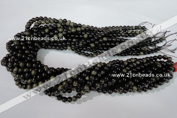 COB252 15.5 inches 6mm round golden obsidian beads wholesale