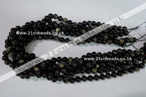 COB253 15.5 inches 8mm round golden obsidian beads wholesale