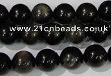 COB255 15.5 inches 12mm round golden obsidian beads wholesale