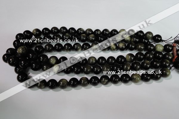 COB255 15.5 inches 12mm round golden obsidian beads wholesale