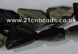 COB271 15.5 inches 15*20mm faceted nuggets golden obsidian beads