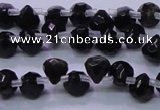 COB275 Top drilled 7*7mm faceted teardrop golden obsidian beads