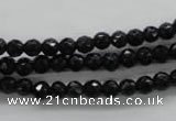 COB351 15.5 inches 5mm faceted round black obsidian beads