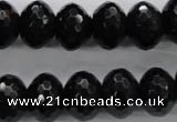 COB364 15.5 inches 12*16mm faceted rondelle black obsidian beads