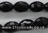 COB375 15.5 inches 13*18mm faceted rice black obsidian beads