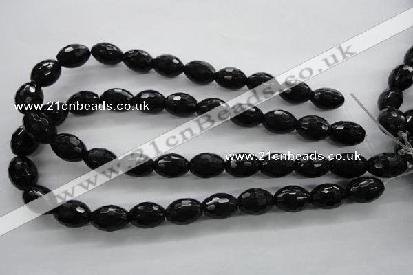 COB375 15.5 inches 13*18mm faceted rice black obsidian beads