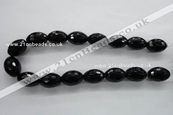 COB377 15.5 inches 18*25mm faceted rice black obsidian beads