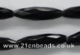 COB378 15.5 inches 8*30mm faceted rice black obsidian beads