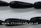 COB380 15.5 inches 10*30mm faceted teardrop black obsidian beads