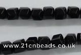 COB388 15.5 inches 8*8mm faceted cube black obsidian beads