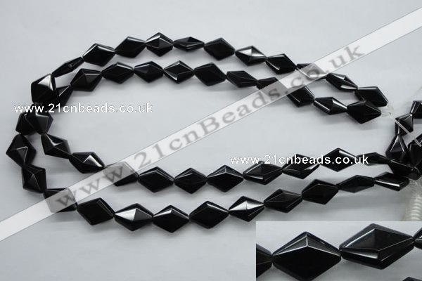 COB410 15.5 inches 10*15mm faceted oval black obsidian beads