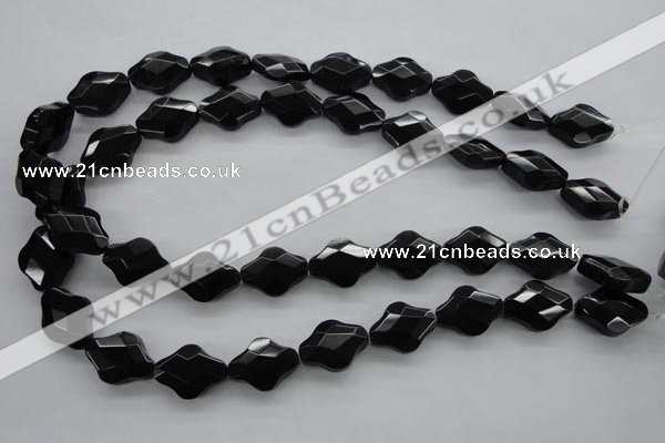 COB412 15.5 inches 15*20mm faceted black obsidian beads