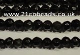 COB450 15.5 inches 4mm faceted round black obsidian beads