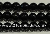 COB451 15.5 inches 6mm faceted round black obsidian beads