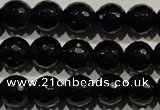 COB452 15.5 inches 8mm faceted round black obsidian beads