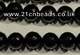 COB453 15.5 inches 10mm faceted round black obsidian beads