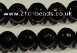 COB455 15.5 inches 14mm faceted round black obsidian beads