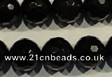 COB456 15.5 inches 16mm faceted round black obsidian beads