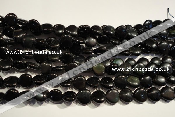 COB467 15.5 inches 10*10mm heart black obsidian beads wholesale