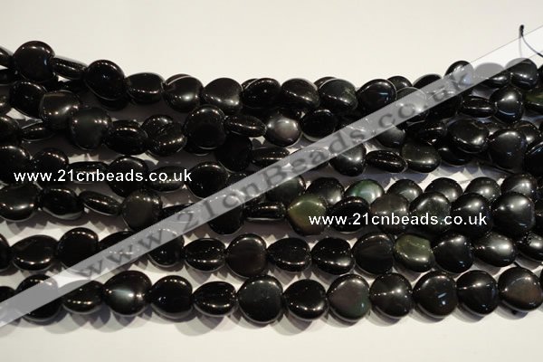 COB468 15.5 inches 12*12mm heart black obsidian beads wholesale