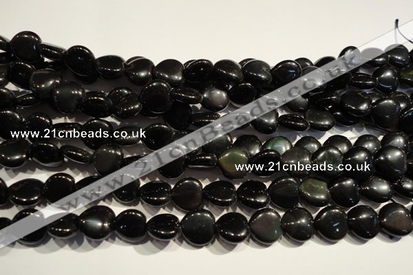 COB468 15.5 inches 12*12mm heart black obsidian beads wholesale