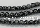COB51 15.5 inches 6mm round Chinese snowflake obsidian beads