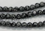 COB51 15.5 inches 6mm round Chinese snowflake obsidian beads