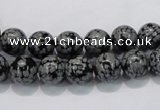 COB52 15.5 inches 8mm round Chinese snowflake obsidian beads