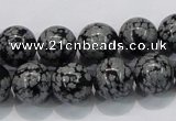 COB53 15.5 inches 12mm round Chinese snowflake obsidian beads