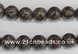 COB554 15.5 inches 12mm round red snowflake obsidian beads wholesale