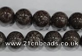 COB555 15.5 inches 14mm round red snowflake obsidian beads wholesale