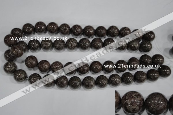 COB556 15.5 inches 16mm round red snowflake obsidian beads wholesale