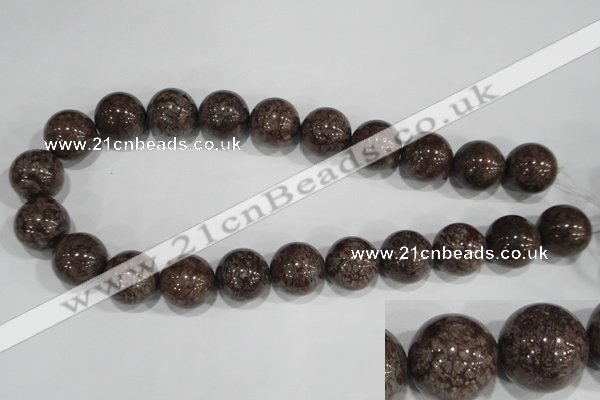 COB557 15.5 inches 18mm round red snowflake obsidian beads wholesale