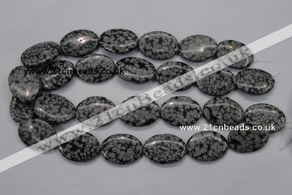 COB56 15.5 inches 22*30mm oval Chinese snowflake obsidian beads