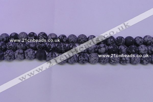 COB560 15.5 inches 4mm round matte snowflake obsidian beads