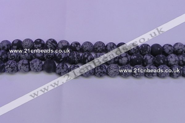 COB561 15.5 inches 6mm round matte snowflake obsidian beads