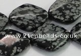 COB60 15.5 inches 18*25mm diamond Chinese snowflake obsidian beads