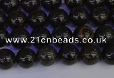 COB651 15.5 inches 6mm round gold black obsidian beads wholesale