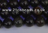 COB652 15.5 inches 8mm round gold black obsidian beads wholesale