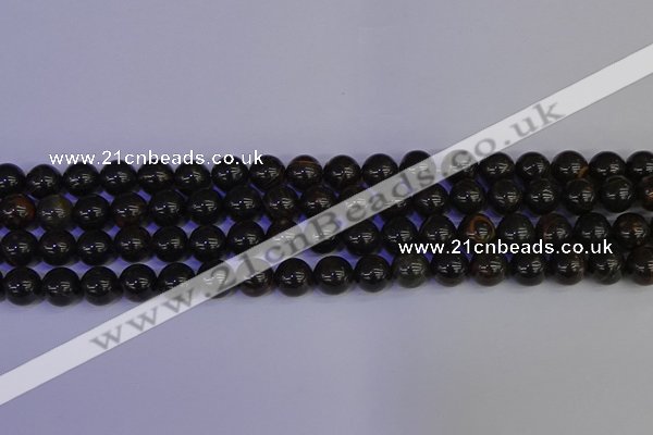 COB652 15.5 inches 8mm round gold black obsidian beads wholesale