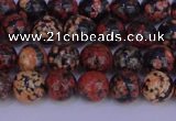 COB661 15.5 inches 6mm round red snowflake obsidian beads