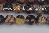 COB678 15.5 inches 8mm faceted round red snowflake obsidian beads