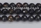 COB684 15.5 inches 4mm faceted round golden black obsidian beads