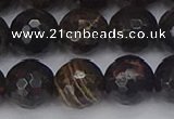 COB688 15.5 inches 12mm faceted round golden black obsidian beads