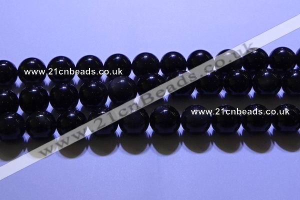 COB707 15.5 inches 18mm round ice black obsidian beads wholesale