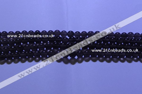 COB711 15.5 inches 6mm round ice black obsidian beads wholesale